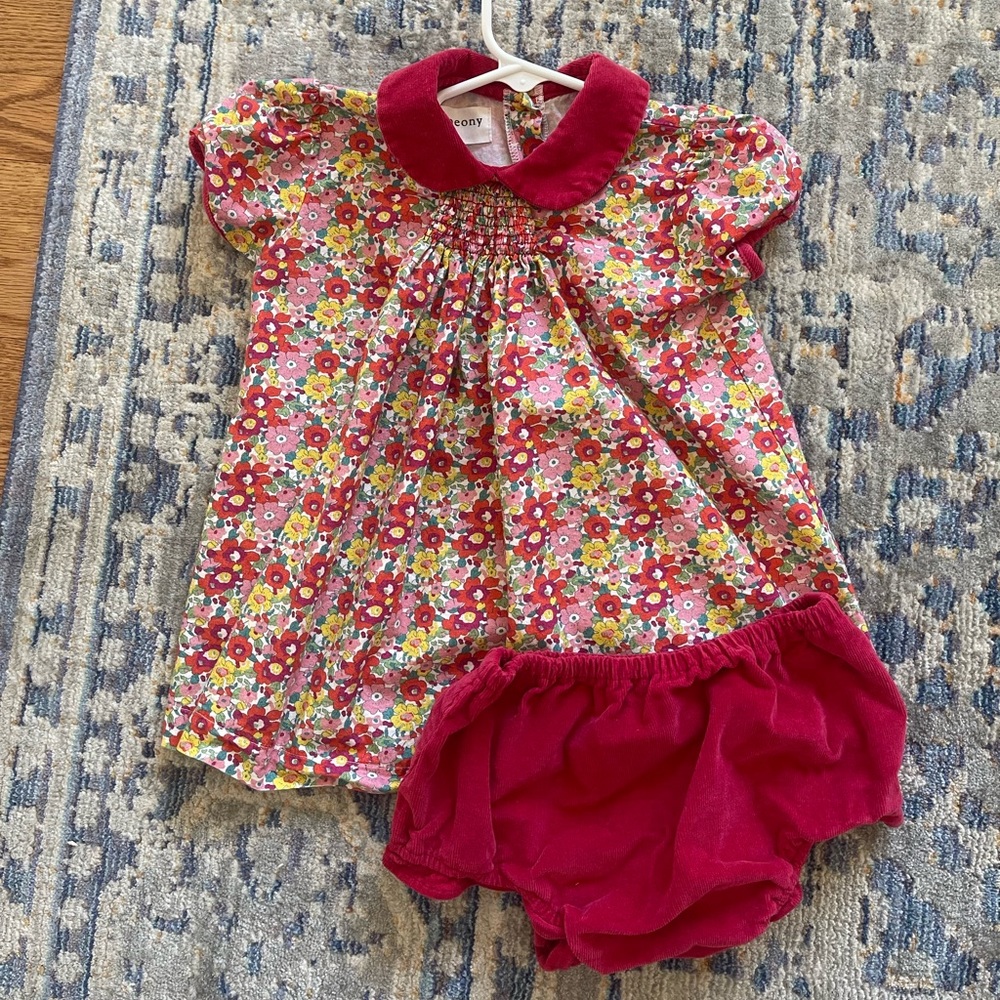 Petit Peony Liberty Print toddler outfit